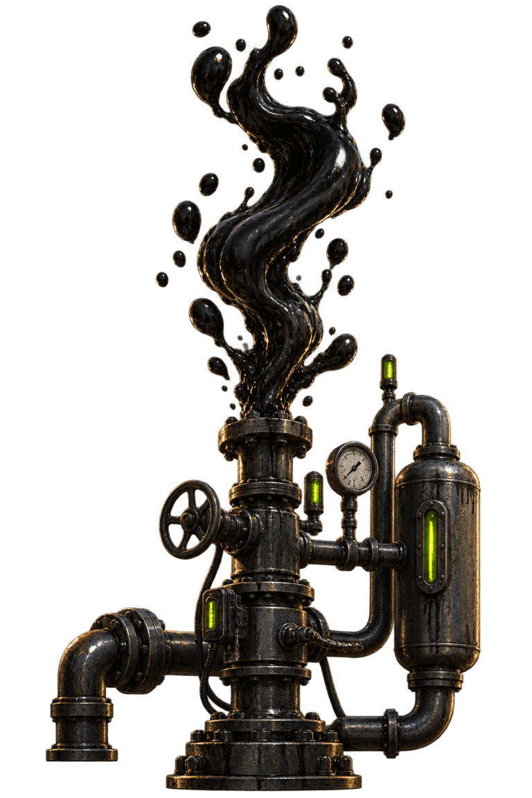 A Texas Tea extraction core circulating black oil
